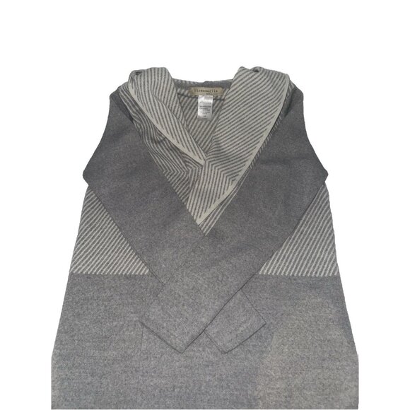 Lineamaglia 48 % Wool Blend Open Cardigan Hooded Size Small Gray Italy - Picture 8 of 13